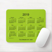2019 Janz著Yellowgreen 52週のカレンダー マウスパッド (マウス)