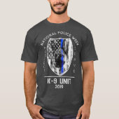 2019 National Police Week K9 Unit Thin Blue Line Tシャツ (正面)