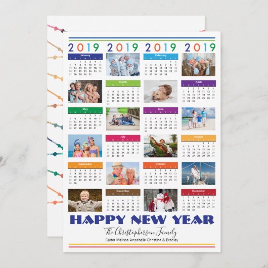 2019 Photo Collage HAPPY NEW YEAR Holiday (正面/裏面)