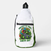 201.いたずら猿とレインボーガン スリングバッグ (正面)