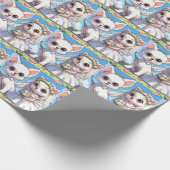 201.かわいい新郎新婦の子犬たち ラッピングペーパー (角)