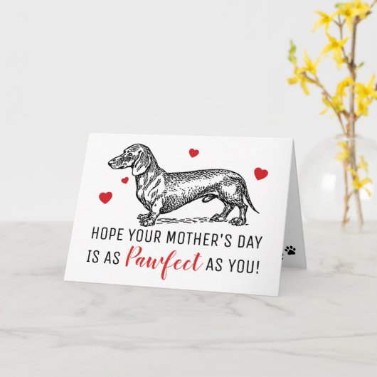 201.かわいい母の日と犬|過去記事 | Dachshund カード (黄色い花)