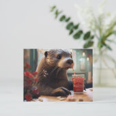 201.さくらんぼで飲むカフェ ポストカード (スタンド正面)