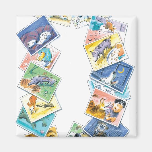 201.イヌの生活の中 マグネット (正面)