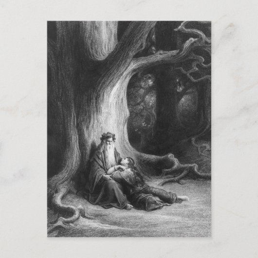 201.エンチャーター・マーリンと妖精ヴィヴィアン ポストカード (正面)