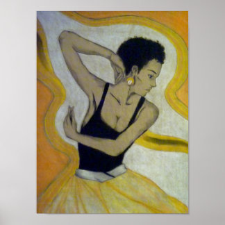 201.オレンジ色の女性 ポスター