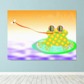 201.カエルとフライ キャンバスプリント (インサイチュ (ウッドフロア))