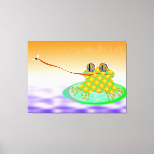 201.カエルとフライ キャンバスプリント (正面)