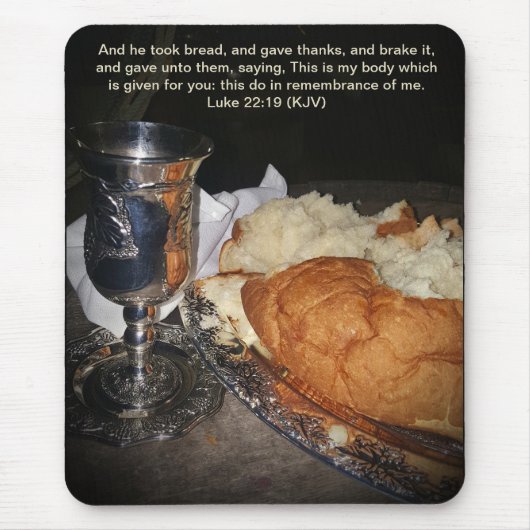 201.カップとパンの口 マウスパッド (正面)