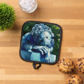 201.カナリア食べの猫 鍋敷き (トップダウン)