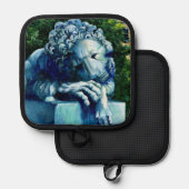 201.カナリア食べの猫 鍋敷き (正面/裏面)