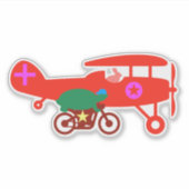 201.カメとウサギ シール (正面)