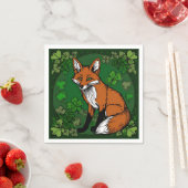 201.キツネとシャムロック スタンダードカクテルナプキン (インサイチュ)