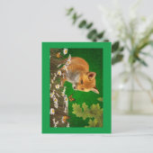 201.キツネと(昆虫)オオカバマダラ、モナーク シーズンポストカード (スタンド正面)