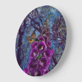 201.キツネザルと蝶 ラージ壁時計 (傾斜)