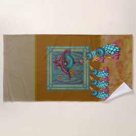 201.ギャラリーの鳥 ビーチタオル