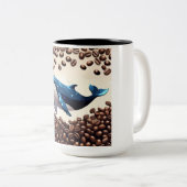 201.クジラとコーヒー豆 ツートーンマグカップ (正面右)