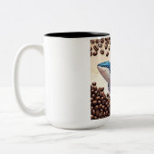 201.クジラとコーヒー豆 ツートーンマグカップ (左)