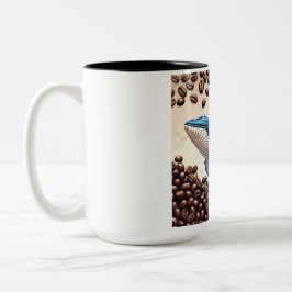 201.クジラとコーヒー豆 ツートーンマグカップ