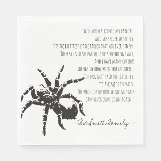 201.クモとハエの詩 スタンダードランチョンナプキン (正面)