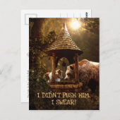 201.コリーと少年と井戸おもしろい- ポストカード (正面/裏面)