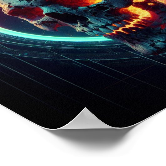 201.スカルと火事 ポスター (角)