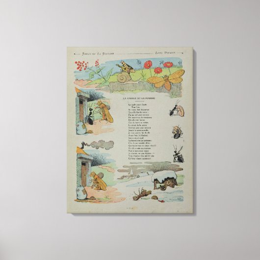 201.セミと寓話のアリ キャンバスプリント (正面)