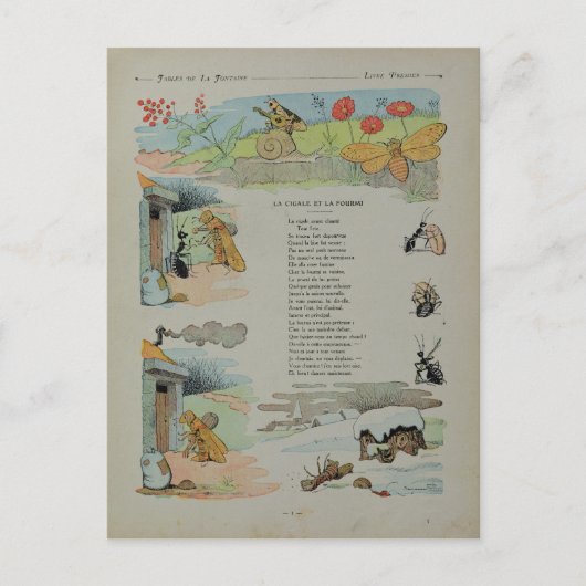 201.セミと寓話のアリ ポストカード (正面)