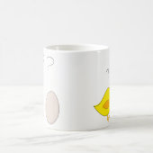 201.チキンか卵のかわいい復活祭の漫画おもしろい コーヒーマグカップ (中央)