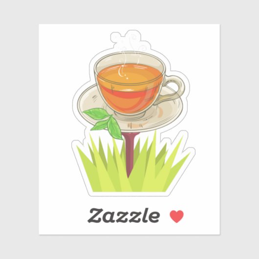 201.ティーの上のお茶 シール (シート)