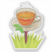 201.ティーの上のお茶 シール (正面)