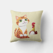 201.ネコとチキン装飾用クッション クッション (裏面)