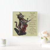 201.ネコとバイオリン スクエア壁時計 (ホーム)