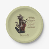 201.ネコとバイオリン ペーパープレート (正面)