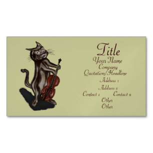 201.ネコとバイオリン マグネット名刺