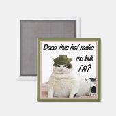 201.ネコと帽子の磁石 マグネット (正面/裏面)