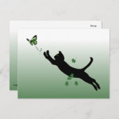 201.ネコと蝶 ポストカード (正面/裏面)