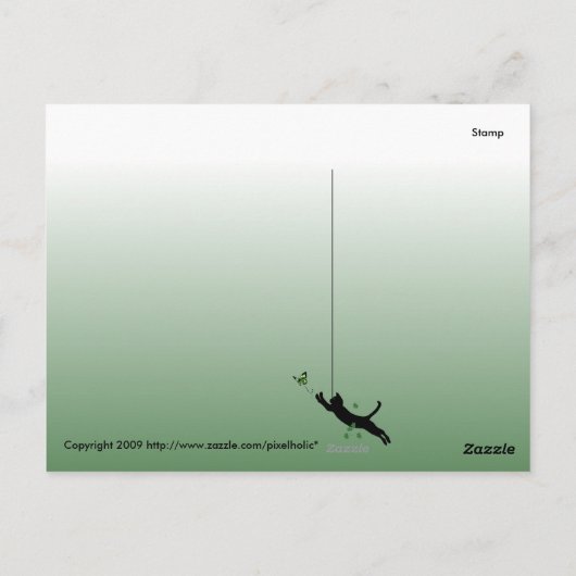 201.ネコと蝶 ポストカード (裏面)