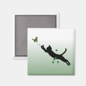 201.ネコと蝶 マグネット (正面/裏面)