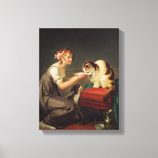 201.ネコのランチ キャンバスプリント (正面)