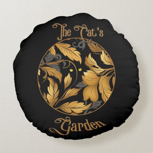 201.ネコの庭 ラウンドクッション (裏面)