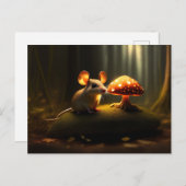 201.ネズミとキノコ ポストカード (正面/裏面)