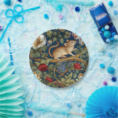 201.ネズミと花アールヌーボー ペーパープレート (パーティー)