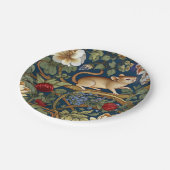 201.ネズミと花アールヌーボー ペーパープレート (アングル)