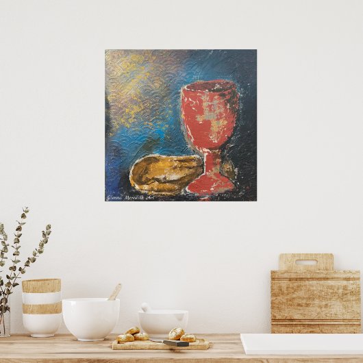 201.パンとワイン ポスター (キッチン)