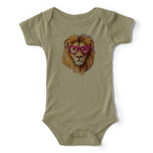 201.ピンク色の眼鏡をかけたライオン