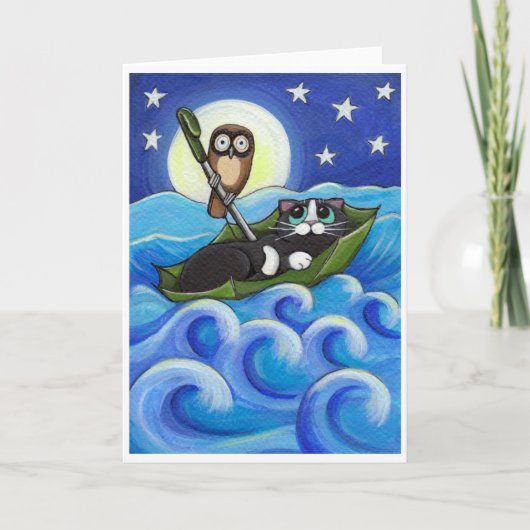 201.フクロウとオオカミ カード (正面)