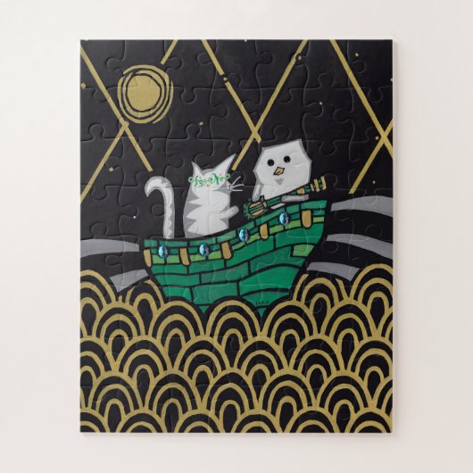 201.フクロウとプシネコ ジグソーパズル (縦)