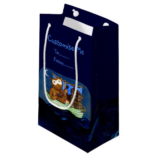 201.フクロウとプシネコ スモールペーパーバッグ (正面アングル)