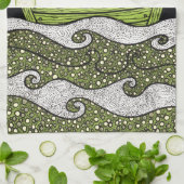 201.フクロウとプシcat茶タオル キッチンタオル (折り畳み)